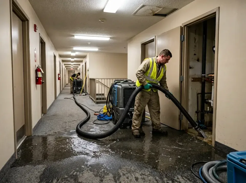 multi-unit-apartment-hallway-f-005 — frequently asked questions, Emergency Burst Pipe Water Extraction & Removal in De Leon…